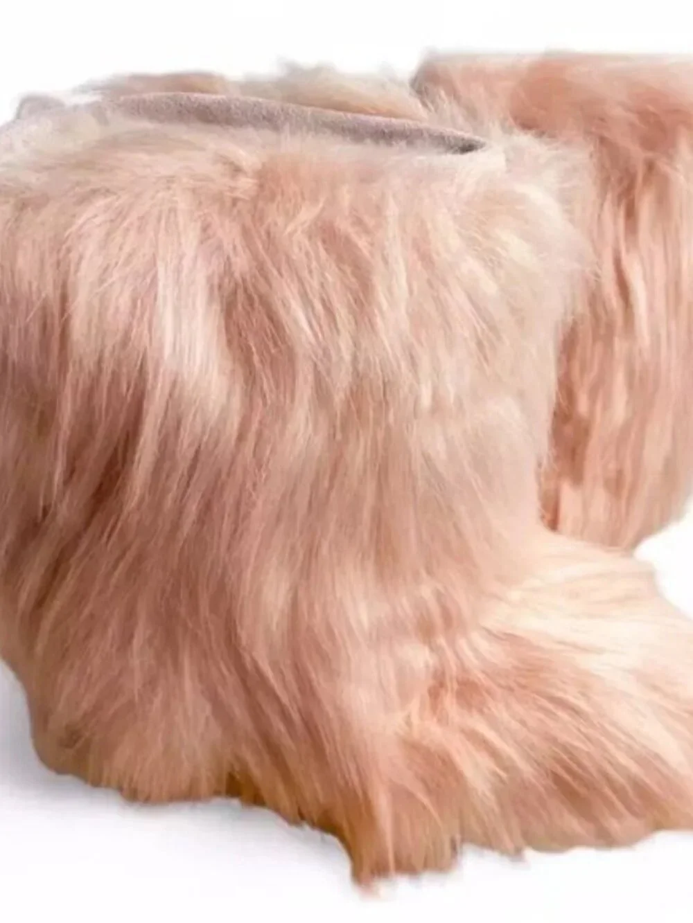 Bearpaw Sasha Pink Fur Wool Sheepskin Fur Boho Sherpa Chewbacca Boots 8 NEW